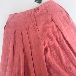 Halara High Waisted Wide Leg Pleated Trousers Rose Pink Rayon Blend XS Regular